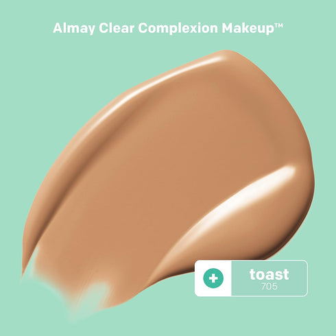 Almay Clear Complexion Acne Foundation Makeup with Salicylic Acid - Lightweight, Medium Coverage, Hypoallergenic, Fragrance-Free, for Sensitive Sk...