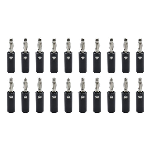 4mm Audio Speaker Wire Cable Connector Cable Plugs Plastic Copper,Banana Plugs Speaker 20Pcs Black......