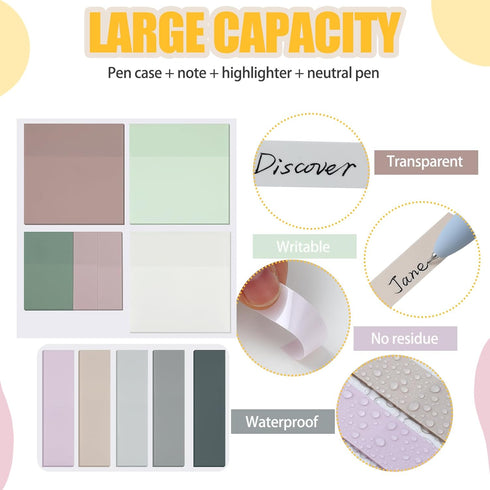 24 Pack Aesthetic School Supplies Include Small Pencil Case 12 Pcs Cute Highlighters 5 Pcs Quick Dry Black Ink Gel Pens 6 Pcs Clear Transparent St...