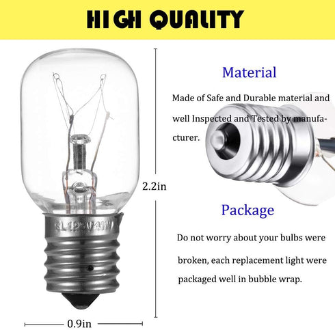 Light Bulb for Whirlpool Microwave - Light Bulb Fits for Whirlpool Maytag GE Amana Over The Range Hood Microwave, Dimmable with 125V 40W E17 Base,...