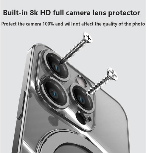 Magnetic Ring Case for iPhone 14 Pro Max Case Kickstand Compatible with MagSafe Built-in Camera Lens Protector Shockproof Phone Case for iPhone 14...
