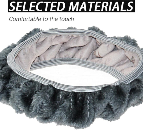 Steering Wheel Cover, Anti-Slip Universal Steering Wheel Cover, Fluffy Steering Wheel Cover, Non-Slip Car Steering Wheel Decoration Automotive Int...