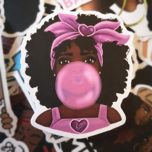 50 pcs Melanin Stickers | Black Girl Graffiti Stickers|Music Singer Decal Waterproof Vinyl Decals for Laptop Skateboard Water Bottles Luggage Scra...