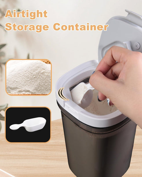Large Food Storage Containers with Lid Airtight, 1.6QT/1800ML BPA Free Plastic Pantry Kitchen Canister for Flour, Sugar, Cereal, Coffee...