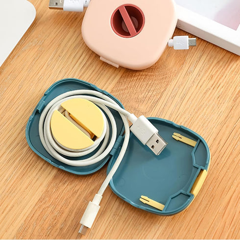 2pc Retractable Cable Winder Organizer, Charging Cord Organizer, Headphone Cable Holder, Small Case Cord Keeper for USB Cable Headset Cord Mouse W...