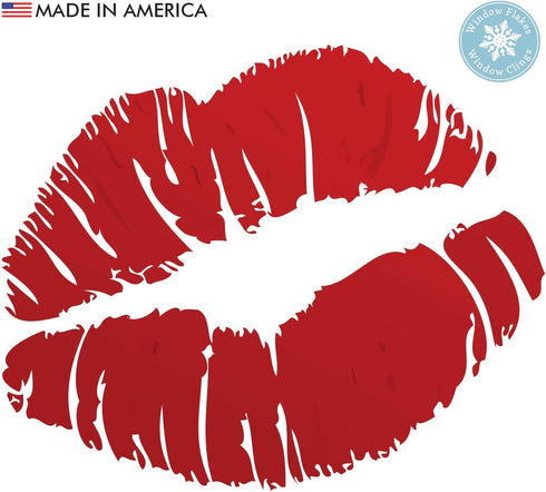 Valentines Day Decorations. Home Decor Valentine Lipstick Lips Kiss Window Sticker. Small Reusable Double Sided Window Cling Decal. Valentine's De...