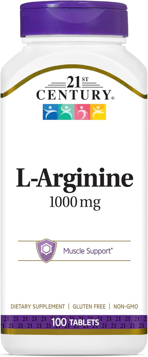 21st Century L-Arginine 1000mg, Maximum Strength 100 ea...