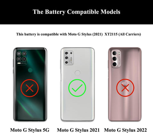 for Moto G Stylus 2021 Battery Replacement, Replacement Battery for Moto G Stylus 2021 Model XT2115 All Carriers with Repair Tools Kit and User Ma...