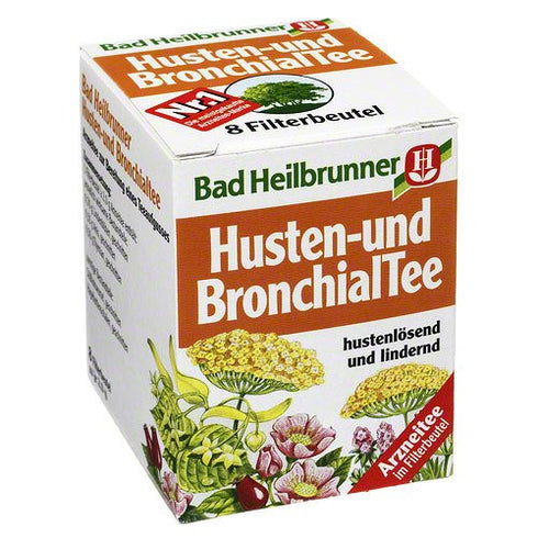 Bad Heilbrunner Husten- und Bronchial Tea / cough and bronchial tea (4 Packs each 8 Teabags) - fresh from Germany...