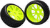 4PCS 17mm Hub Wheel Rim & T Grain Tires for HSP 1:8 Off-Road RC Car Buggy Tyre Yellow...