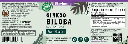 BlueBonnet Ginkgo Biloba Leaf Extract Supplement, 30 Count...