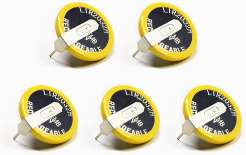 EEMB 5PCS LIR2032H Rechargeable Battery 70mah 3.7V Lithium-ion Coin Button Cell Batteries with Solder Tabs...