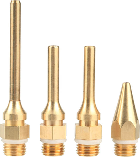 Yakamoz 4Pcs Interchangeable Copper Glue Gun Nozzle Set 10.8mm 7/16 Inch Thread Gluegun Tips Replacement Small Bore Long Tube Nozzles for Hot Melt...
