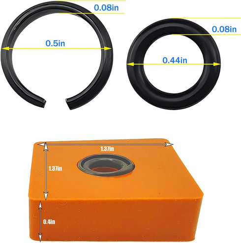 (10 Sets) 1/2"" Impact Wrench Retaining Rings Clip with O-Ring, Compatible with Milwaukee Electric/Pneumatic Type Impact Wrench, Retainer Ring Anv...