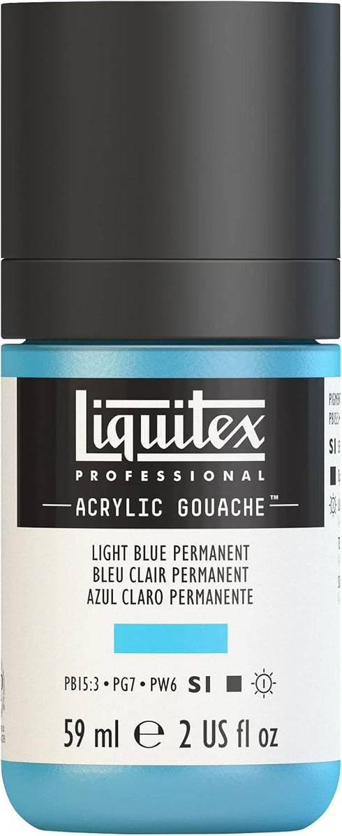 Liquitex Professional Acrylic Gouache, 2-oz (59ml) Bottle, Light Blue Permanent...