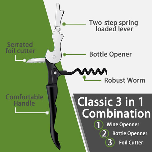 Professional Wine Opener,Best Bottle Opener For Beer or Wine, All-In-One Waiters Corkscrew,The Favored Choice of Sommeliers, Waiters and Bartender...