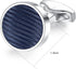 HONEY BEAR Fabric Nylon Stripe Pattern Cufflinks Round for Mens Shirt Business Wedding Gift...