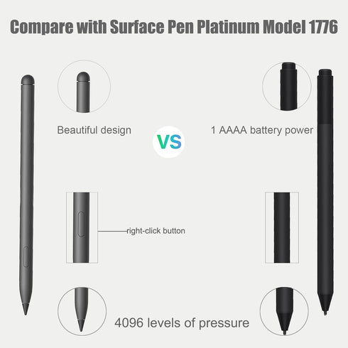 DQ100 Stylus Pen for Microsoft Surface Pen Model 1776 Copmatible with Surface Pro 9/8/X/7+/6/5/4/3, Surface Go 3/2/1, Surface Laptop/Studio 4/3/2/...