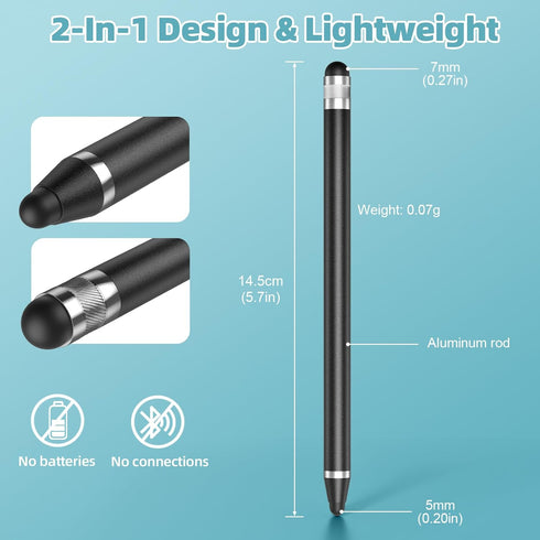 Stylus for Touch Screens, 5-Pack Stylus Pen for iPad High Sensitivity & Precision Capacitive Stylus Compatible with iPhone/iPad/Android/Tablet Mor...