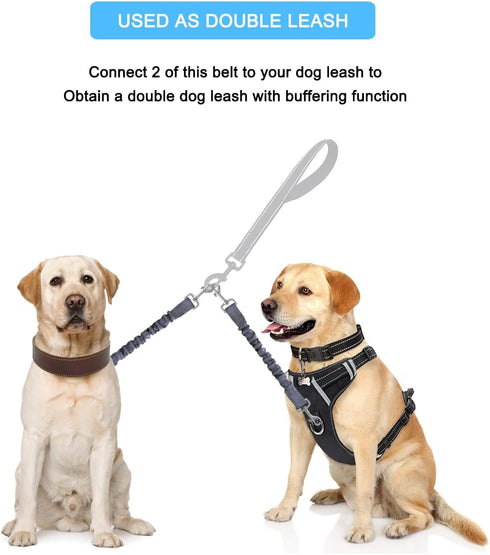 Dog Seat Belt for Bike Basket, Retractable Bicycle Dog Seatbelt, Elastic Pet Safety Leash Harness for Cat, Dog Leash Extension Attachment Shock Ab...