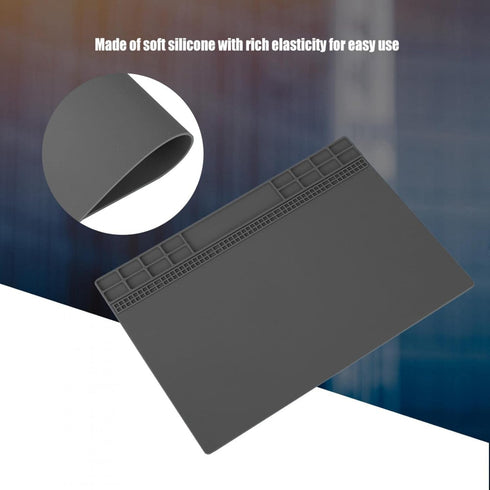 Repair Mat, Silicone Soldering Stations Large Magnetic Anti Static Solder Pad Screw Electronic Work Welding Heat Resistant Tool Kit Desoldering Ph...
