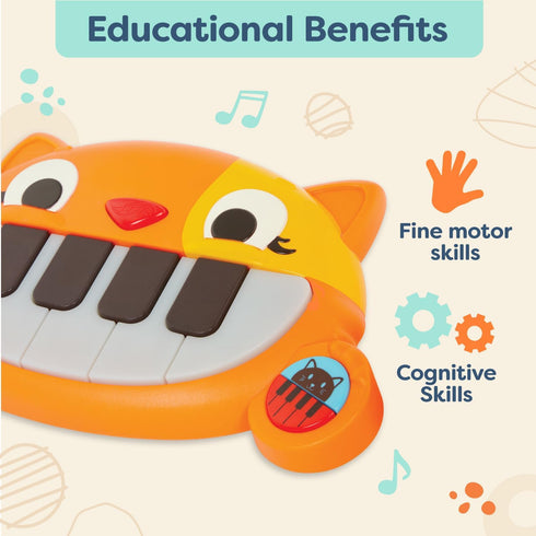 B. toys- B. baby- Mini Meowsic- Mini Toy Keyboard – Baby Piano – Songs, Sounds & Lights – Sensory Baby Toys – 6 Months +...