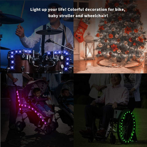 TINANA 2 Tire Pack LED Bike Wheel Lights Ultra Bright Waterproof Bicycle Spoke Lights Cycling Decoration Safety Warning Tire Strip Light for Kids ...