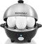 Elite Gourmet EGC-508 Rapid Egg Cooker, 7 Easy-To-Peel, Hard, Medium, Soft Boiled Eggs, Poacher, Omelet Maker, Auto Shut-Off, Alarm, 16-Recipe Boo...