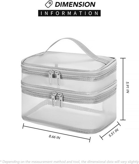 Travel Makeup Bag Organizer Case for Women: Clear, Compact, and Stylish Cosmetic Pouch with Zipper for Makeup Essentials...