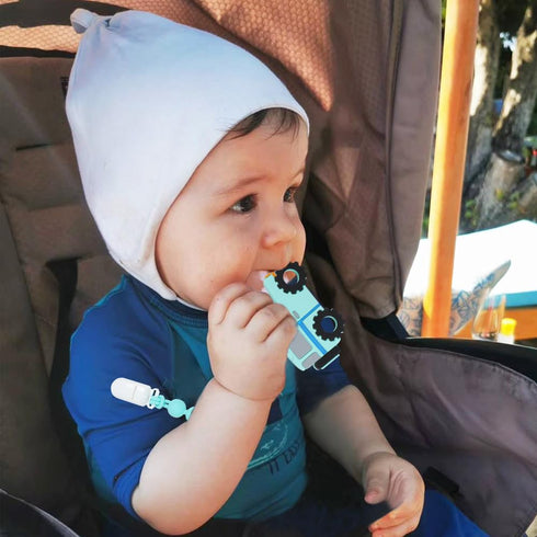 Baby Teething Toys,Food Grade Silicone Teether with One-Piece Pacifier Clip Holder,Shower Gift,Highly Effective Pain Relief for 3 Months+ Boy and ...
