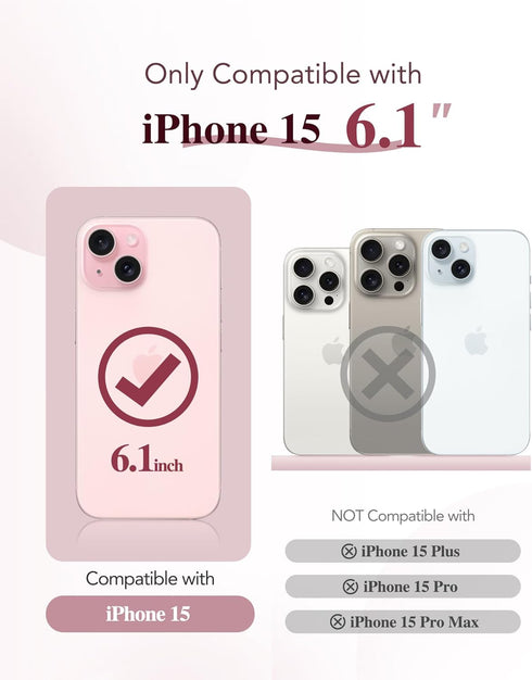 BERFY Magnetic for iPhone 15 Case Compatible with Magsafe, Full Body Rugged Case Built-in 9H Tempered Glass Screen Protector & Full Camera Protect...