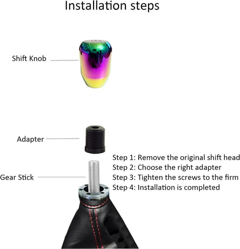 Shift Knob Adapter Gear Stick Replacement Kit Hex Head Shape Fit Most Car Shifting Lever Shifter Handle...