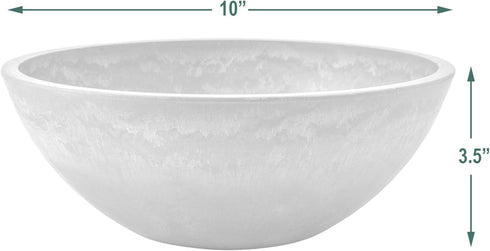 PSW Pot M25C Collection Shallow Garden Bowl Low Planter for Succulents, Bonsai, Fairy Gardens, Herbs, 10-inch, Chocolate...