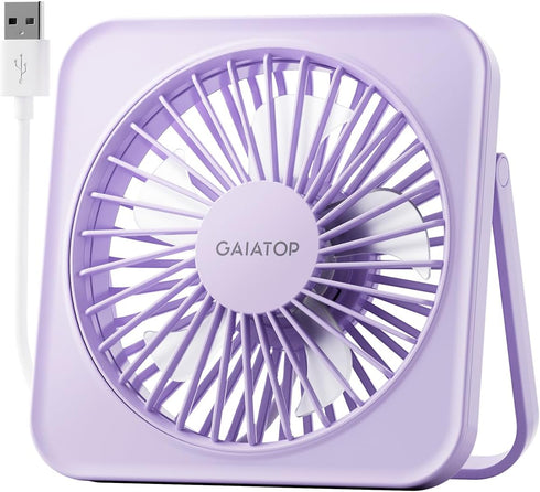 Gaiatop USB Desk Fan, 5 Inch Personal Fan Small Portable Table Fan with 180° Tilt Folding and 3 Speeds, Strong Wind Ultra Quiet Personal Cooling F...