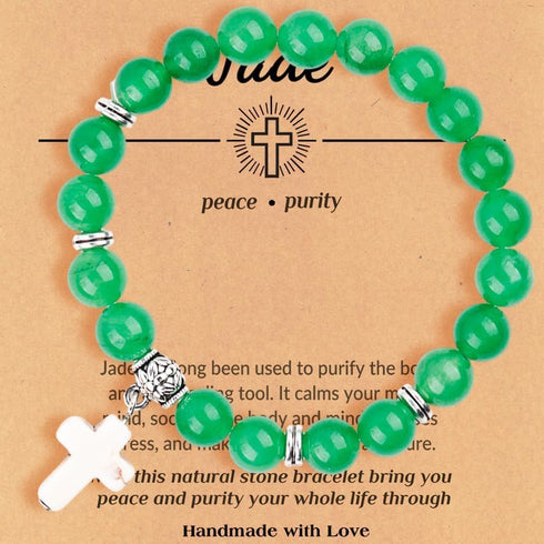 Pingyongchang Christian Cross Gifts for Women Men Energy Crystal Bracelets Faith Easter Catholic Religious Jewelry Natural Stone Stretch Bracelets...