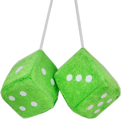 Stylish Car Dice Fuzzy - Retro Fuzzy Dice for Rear View Mirror, Premium Quality Hanging Dice for Car Mirror Decoration - Express Your Unique Style...