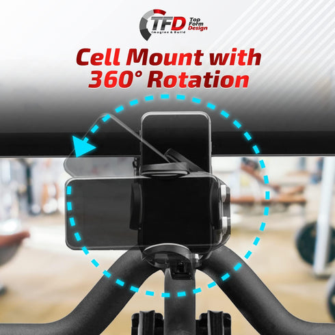 TFD Cell Phone Bike Mount - Expandable Sides Phone Holder for Bike - 360° Rotation Compatible Peloton Accessories - Universal Handlebar Cell Phone...