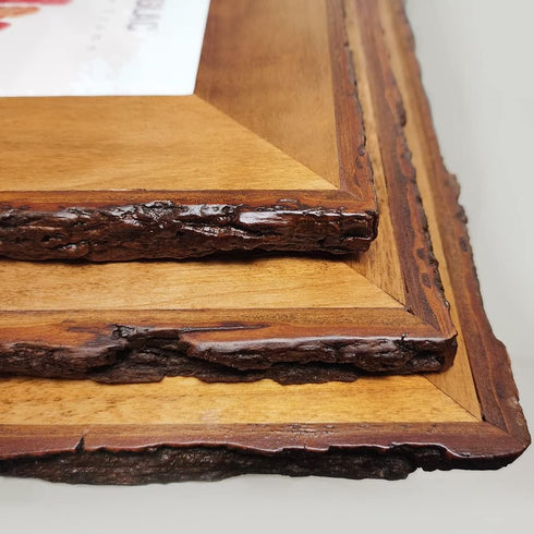 4x6 Wood Picture Frames Brown, Live Edge Rustic Photo Frame with Glass Front, Display 6x4 inch Photos for Tabletop or Wall Mounting...