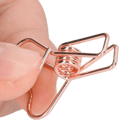 100 Pcs Mini Clips, Heart Shape Multicolor Paper Clips for Paperwork, Home, School, Office Supplies (Rose Gold)...