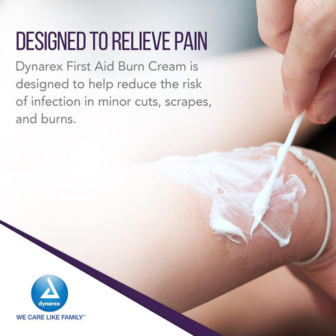 Dynarex First Aid Burn Cream - Burn Ointment For Minor Cuts, Wounds, Burns - Single Dose Water-Based Formula with Benzalkonium Chloride - For Medi...