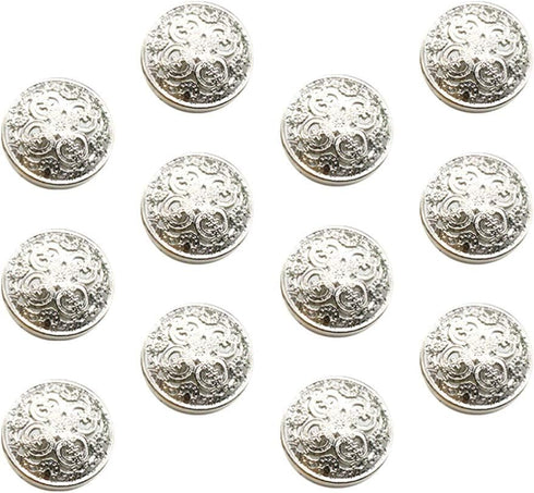 MILISTEN 30pcs Round Metal Hollow Out Button Coat Buttons Flat Buttons Jacket Button Trousers Buttons Sewing Buttons Silver 20mm...