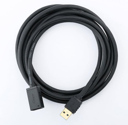 DTECH USB 3.0 Extension Cable 10ft Type A Male to Female Adapter with Gold Plated Connector (Black, 10 Feet)...