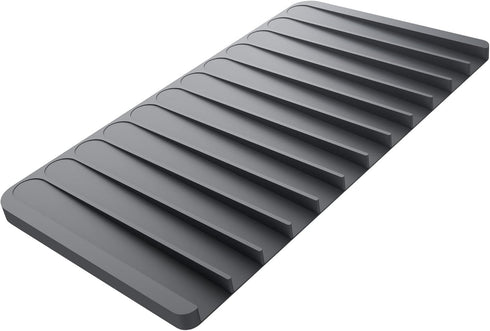 Kraus Self-Draining Silicone Dish Drying Mat or Trivet for Kitchen Counter in Dark Grey, KDM-10DG...