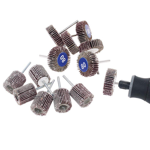 AUTOTOOLHOME 20PCS Abrasive Flap Wheel Sander 80 Grit 1/8" Shank Diameter 32mm 3/8" Thick and 1" Abrasive Sandpaper Flap Sanding Wheel Grinding He...