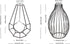 keebgyy Metal Rack Stand Clear Flower Vase Glass Vases Set, Nordic Style Lantern Glass Iron Art Plant Containers for Office Home Wedding Decorate(...