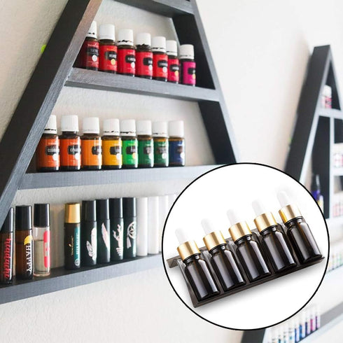 Essential Oils Shelf - Black Storage Rack with Drawer, Holds Oils (5ML-20ML)...