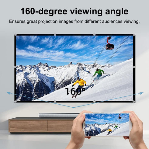 Projector Screen,72“ 4K 16:9 HD Rear Front Projector Screens Mini Foldable Projection Screen Double-Sided Portable Outdoor Indoor Projector Screen...
