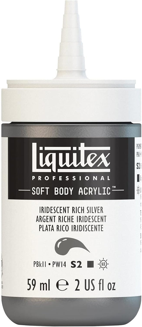 Liquitex Professional Soft Body Acrylic Paint, 59ml (2-oz) Bottle, Iridescent Rich Silver...