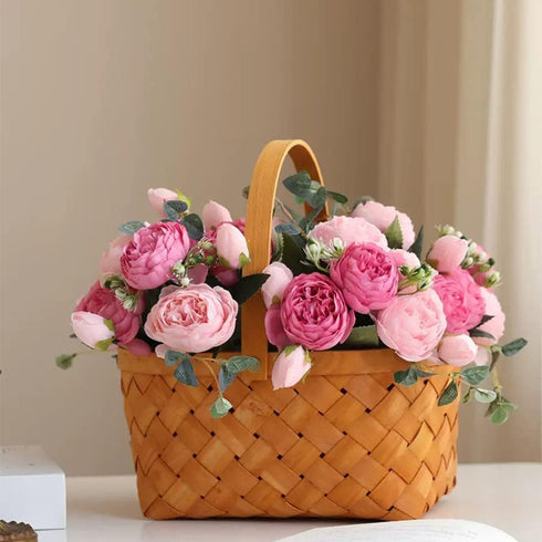 Artificial Peony Flowers Silk Peony Rose Real Touch Fake Flowers 3pcs Single Stem with 5 Heads Bouquet for Home Wedding Party Decoration (Pink)...