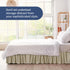 Wrap Around Dust Ruffle Bed Skirt - Beige - for King Size Beds with 15 Inch Drop - Easy Fit Elastic Strap - Adjustable Pleated Bedskirt w/Brushed ...